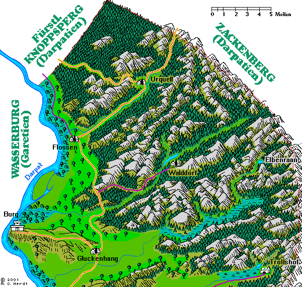 Karte des Nordteils von Gluckenhang